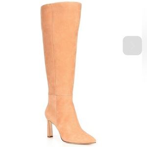 NWT Tan Antonio Melani Nubuck Stellah Knee High Dress Boots
